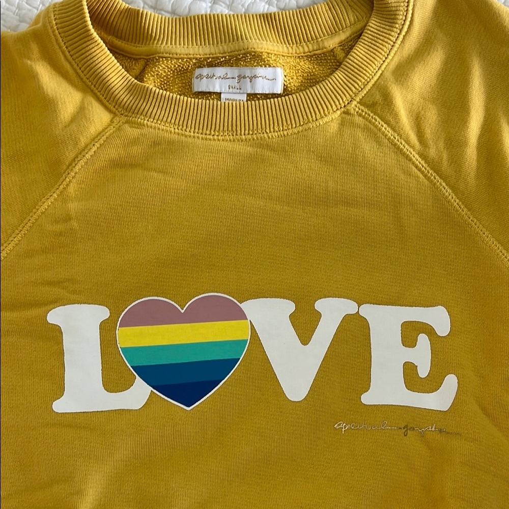 spiritual gangster yellow Love Graphic Sweatshirt